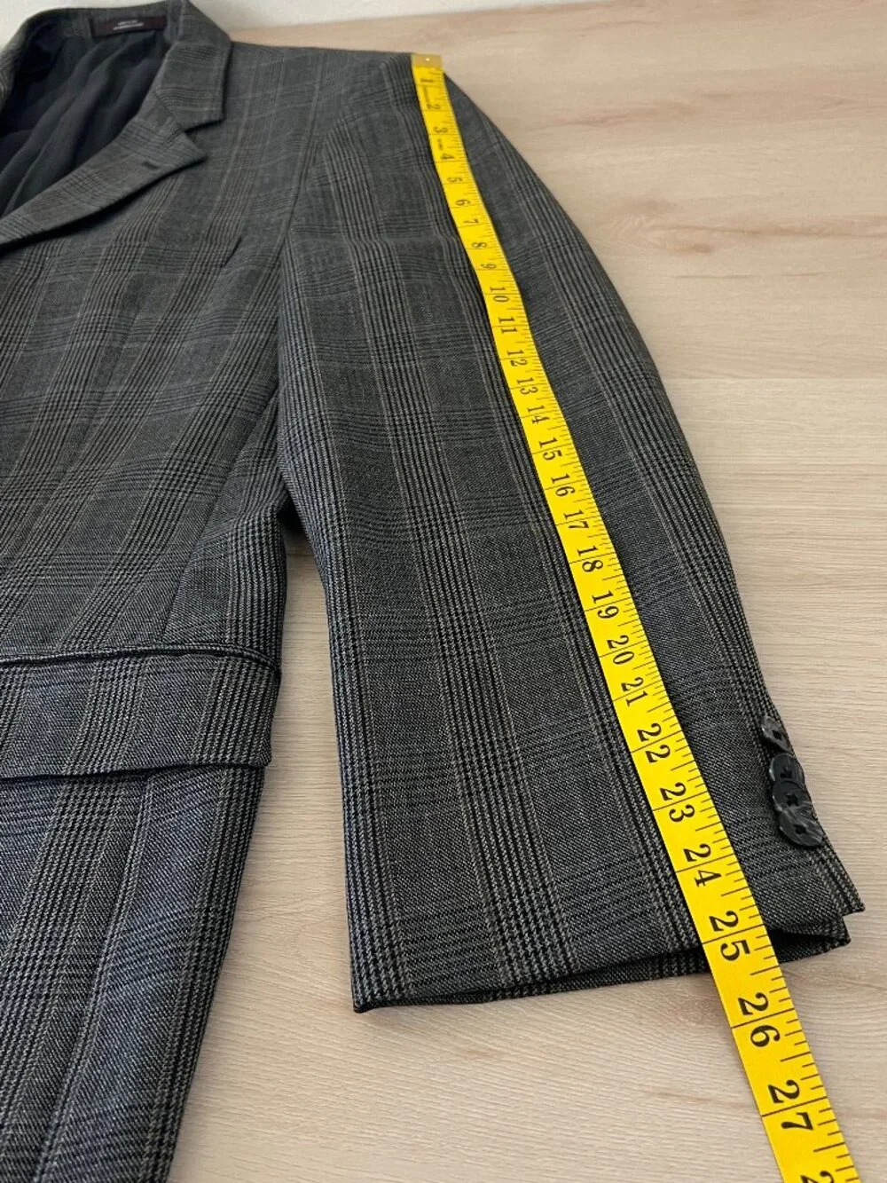 Joseph Abboud American Soft 100% Wool 3-Button Sport Coat Glen Plaid Check 42L